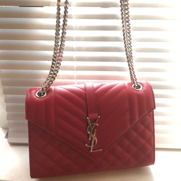 YSL Saint Laurent Red Leather Bag - Picture 2 of 4